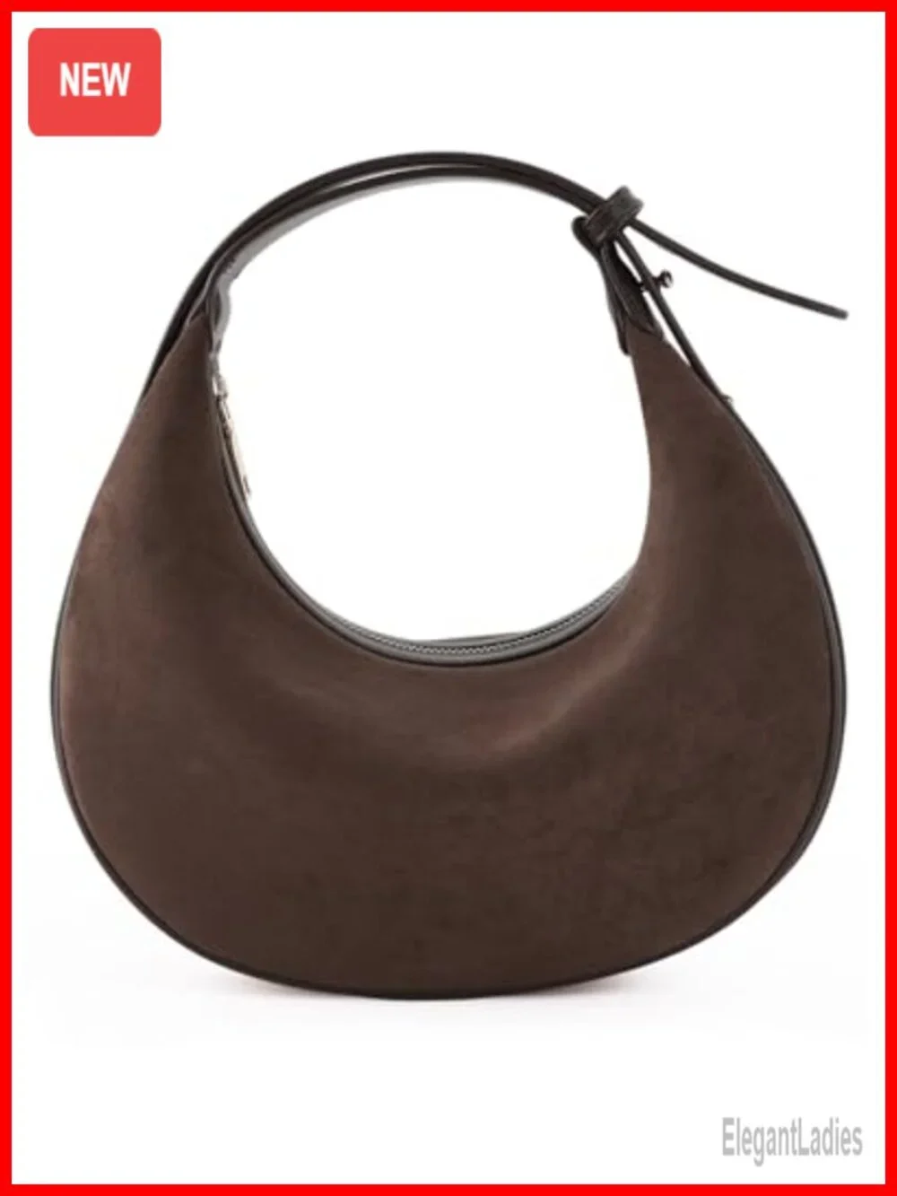 Suede Crossbody Bag Crescent Shoulder Hobo Handbag with Adjustable Strap